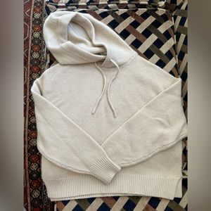 Aritzia The Group Babaton Cream Cashmere Hooded Sweater